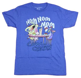 Cow And Chicken  Mens T-Shirt - Nom Nom Breakfast Table Image