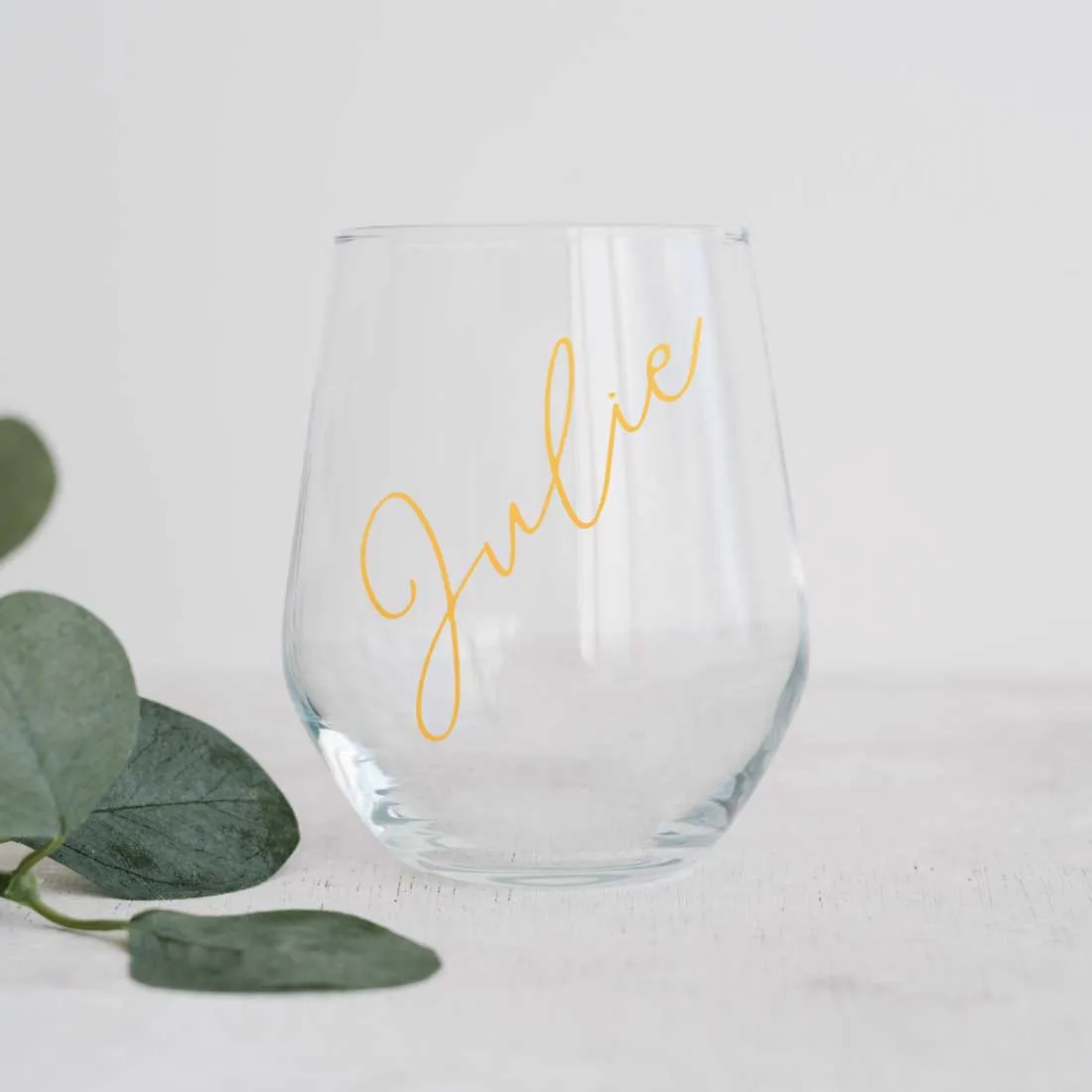 Custom Wine Glasses French Bistro Stemless Wine Glass Prosecco Gin Cocktail Glass - Design name