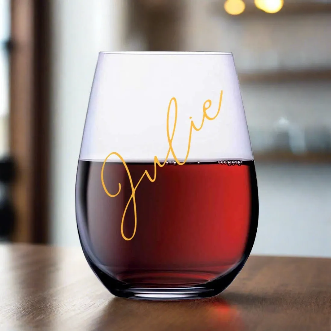 Custom Wine Glasses French Bistro Stemless Wine Glass Prosecco Gin Cocktail Glass - Design name