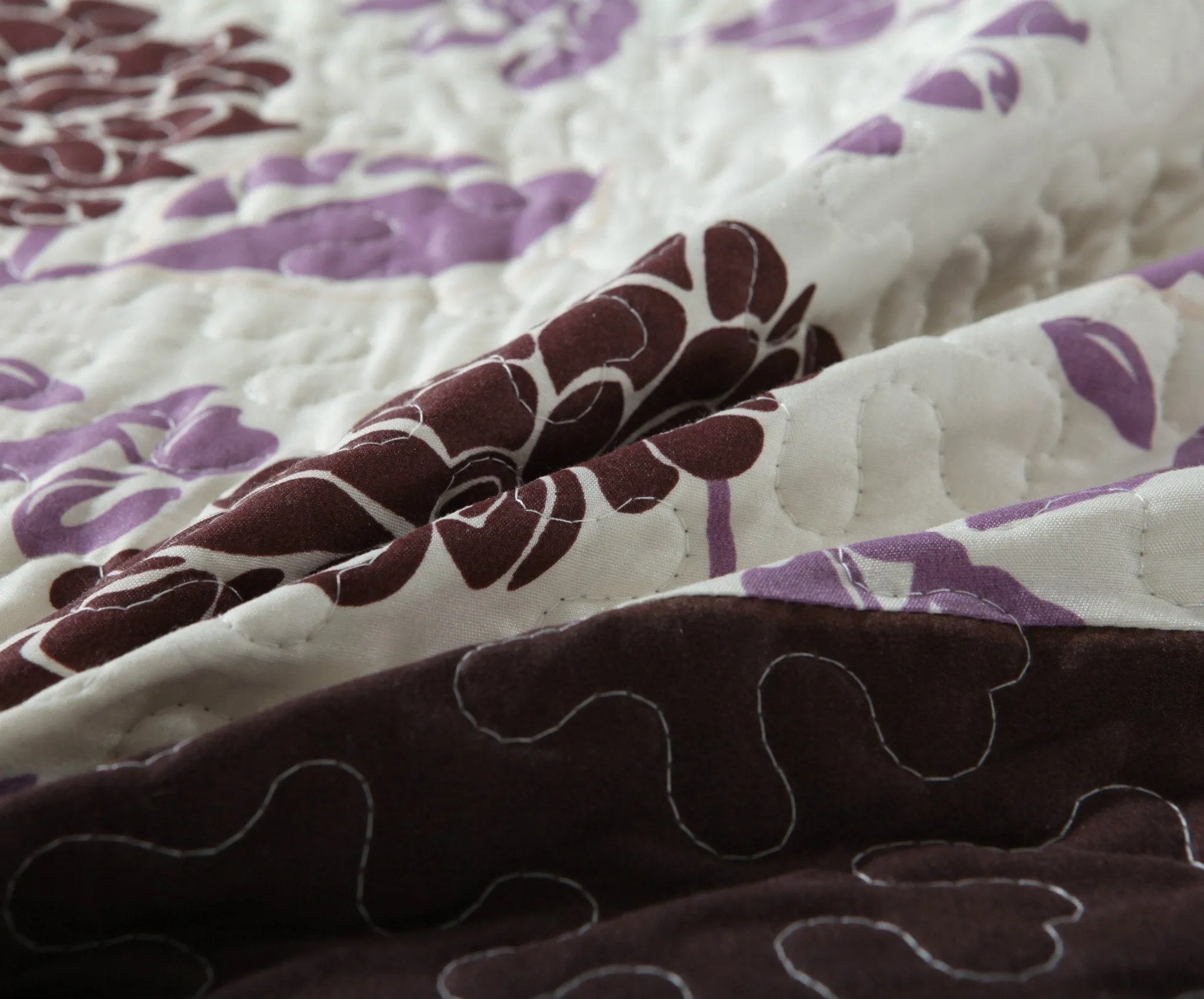 DaDa Bedding Bohemian Purple Blooms Floral Garden Pink Brown Bedspread Set (KBJ1629)