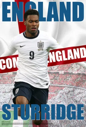 Daniel Sturridge "Come On England" World Cup 2014 Soccer Poster - Starz