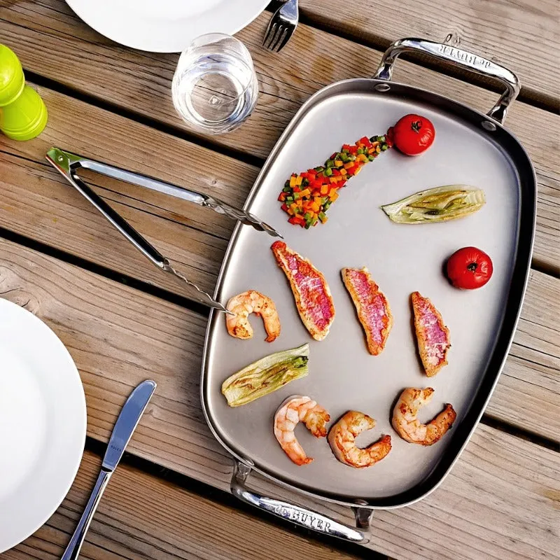 De Buyer Mineral B Rectangular Plancha Pan 38cm