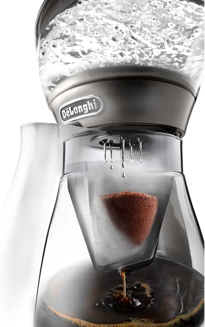 De'Longhi ICM 17210 Filter Coffee Maker, 1800W, Clear