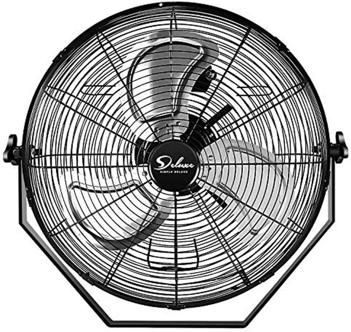 Deluxe 20 Inch High Velocity 3 Speed, Black Wall-Mount Fan