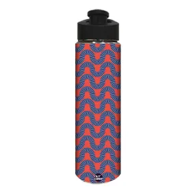 Designer Stainless Steel Water Bottle -  Orange Retro Pattern