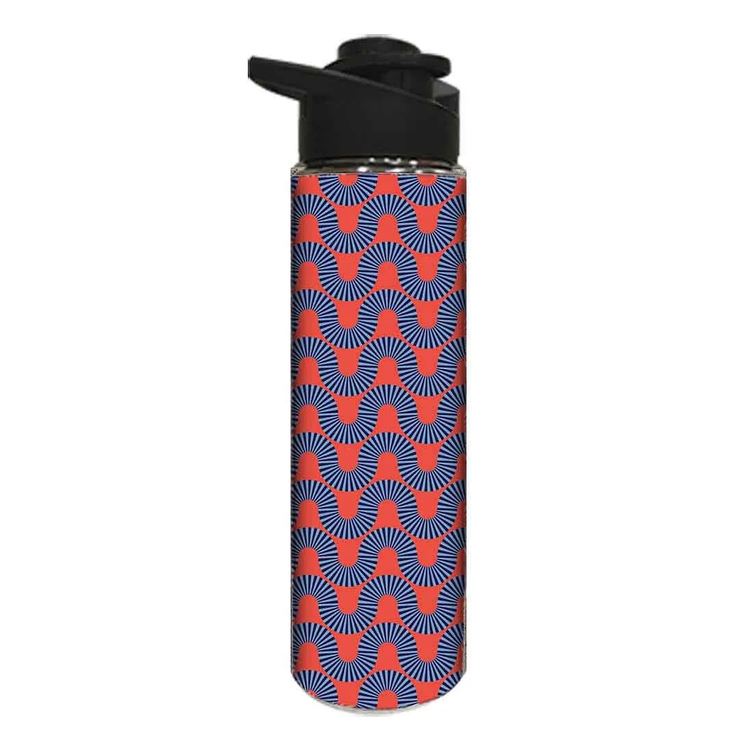 Designer Stainless Steel Water Bottle -  Orange Retro Pattern