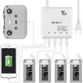 DJI  6 in 1 Battery Charger for DJI Mini 2,Mini SE Drone,Rapid Multi Parallel Charging Hub Accessories