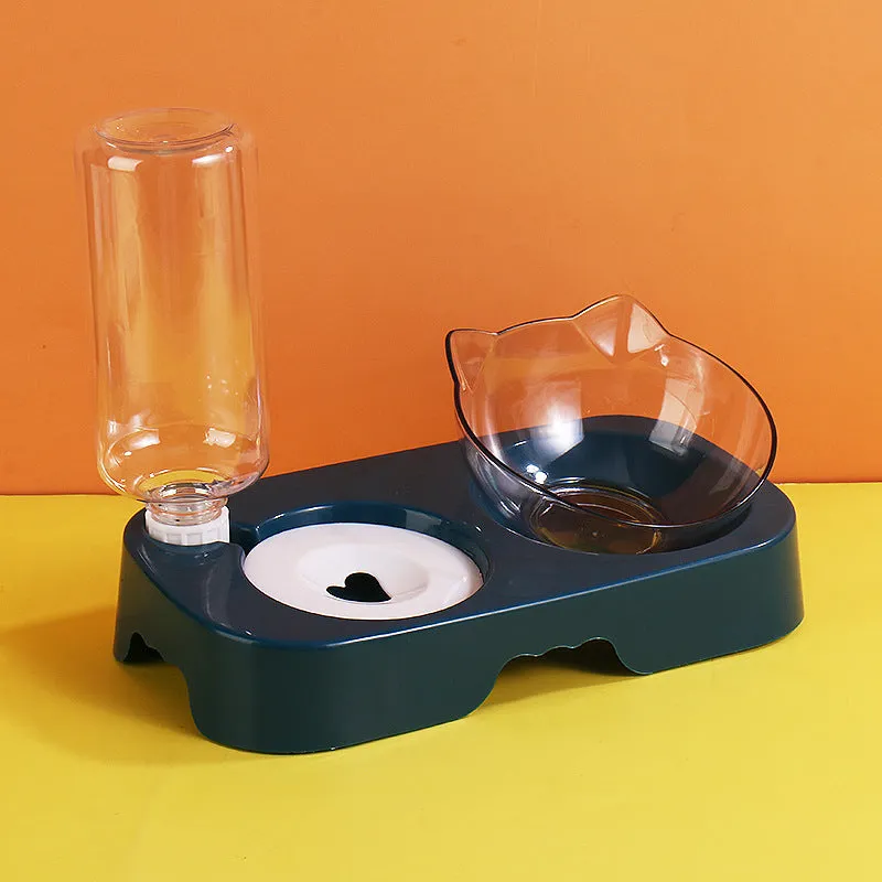 Dog Bowl with Stand Automatic Dispenser