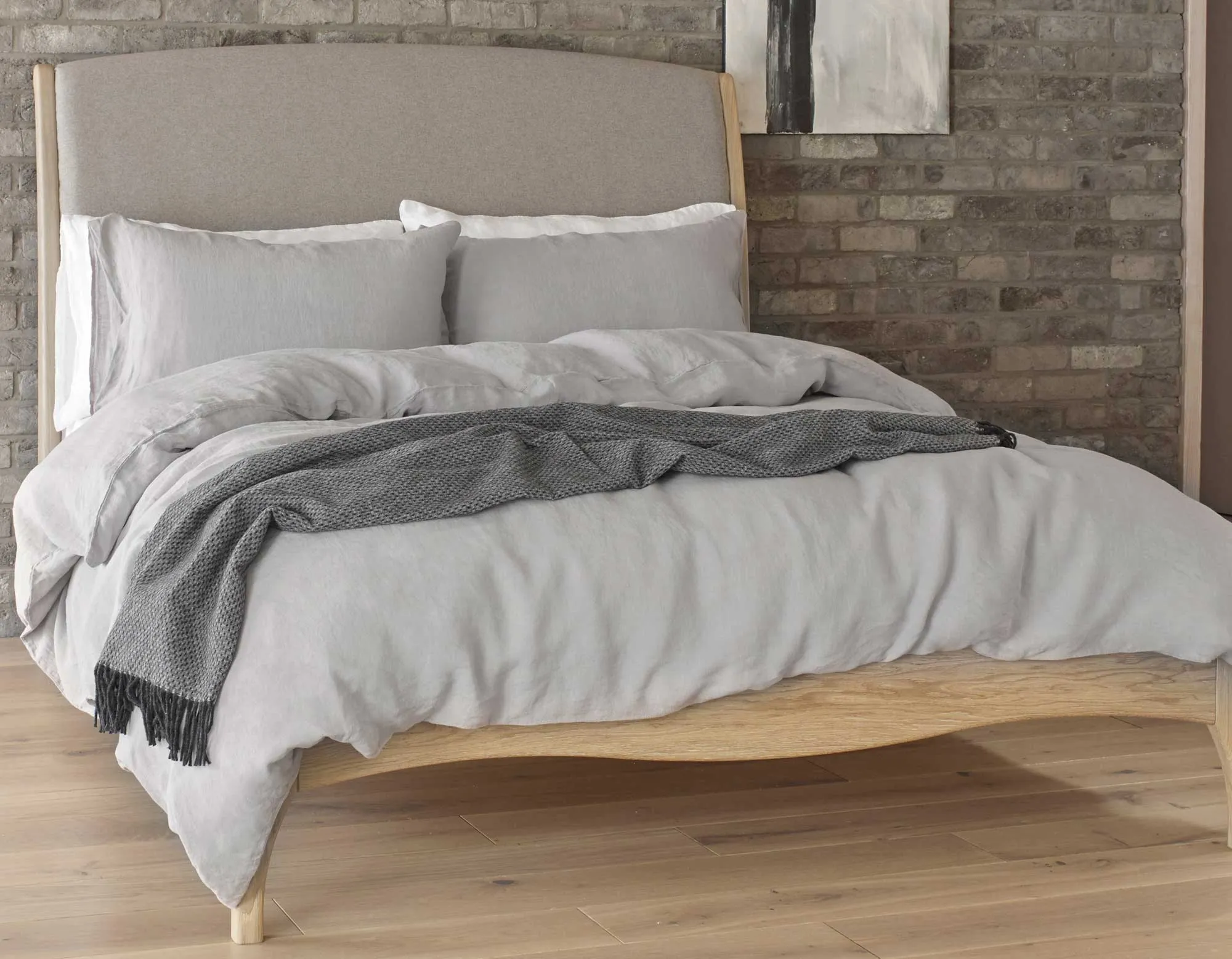 Double Linen Bedding - Calm Grey