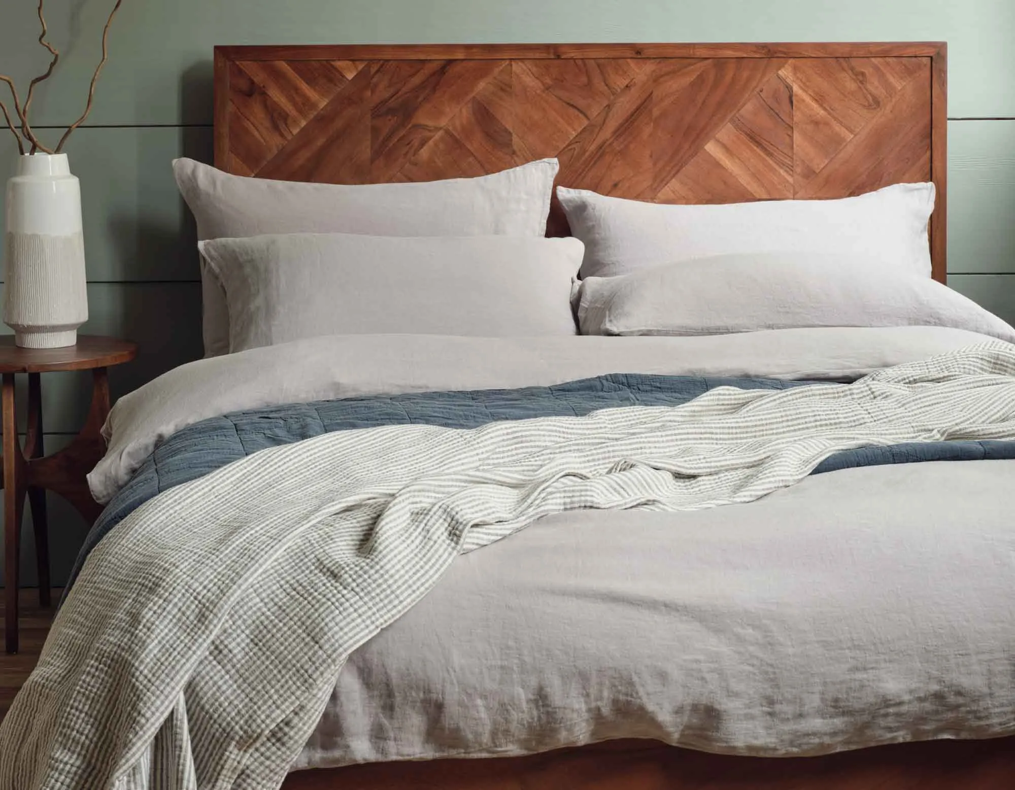 Double Linen Bedding - Calm Grey