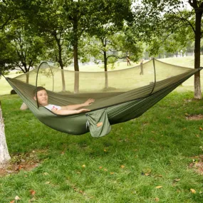 Double Outdoor Hammock Hanging Bed with Mosquito Net Portable For 2 Person - 300KG Weight Capacity