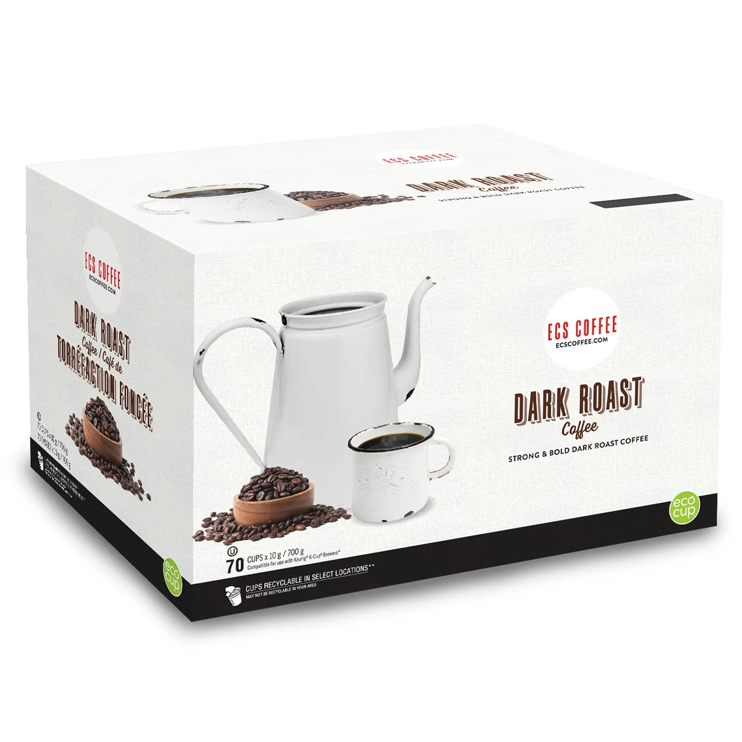 ECS Coffee Dark Roast Single Serve Coffee 70 Pack