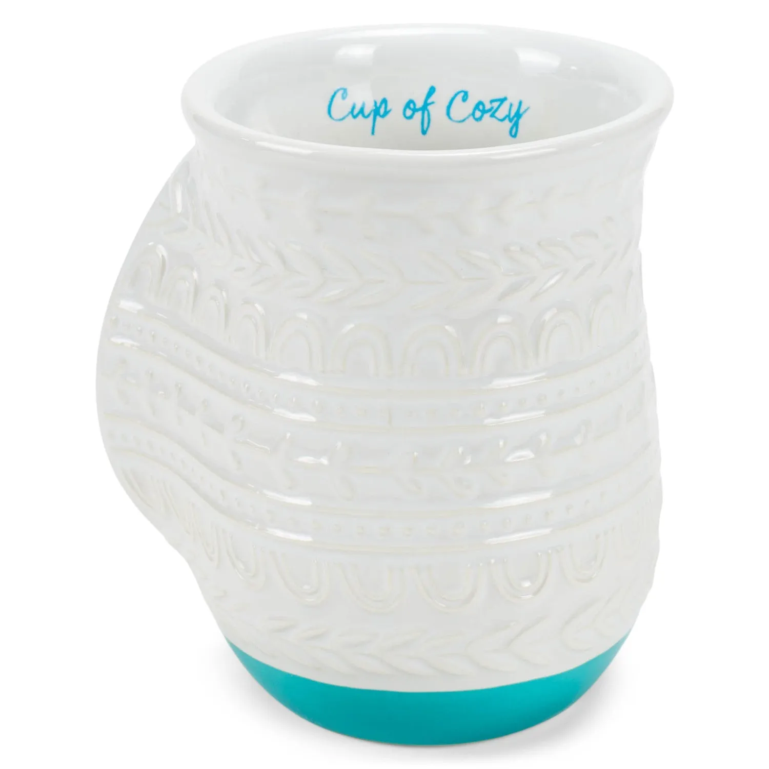 Elanze Designs Cup of Cozy Teal 14 ounce Ceramic Handwarmer Mug