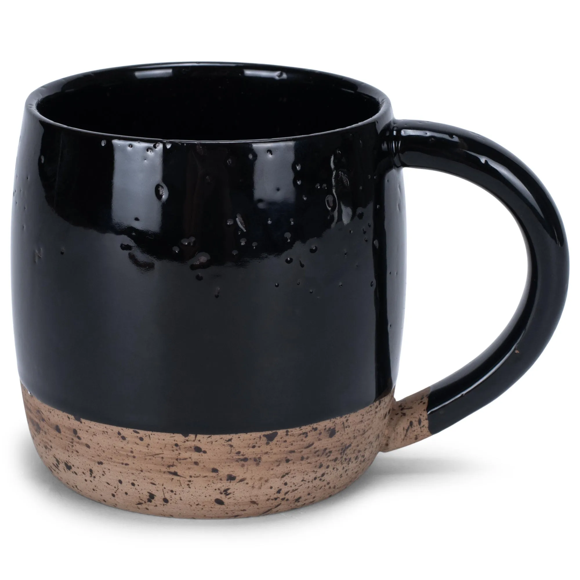 Elanze Designs Speckled Raw Bottom 17 ounce Ceramic Mug, Black