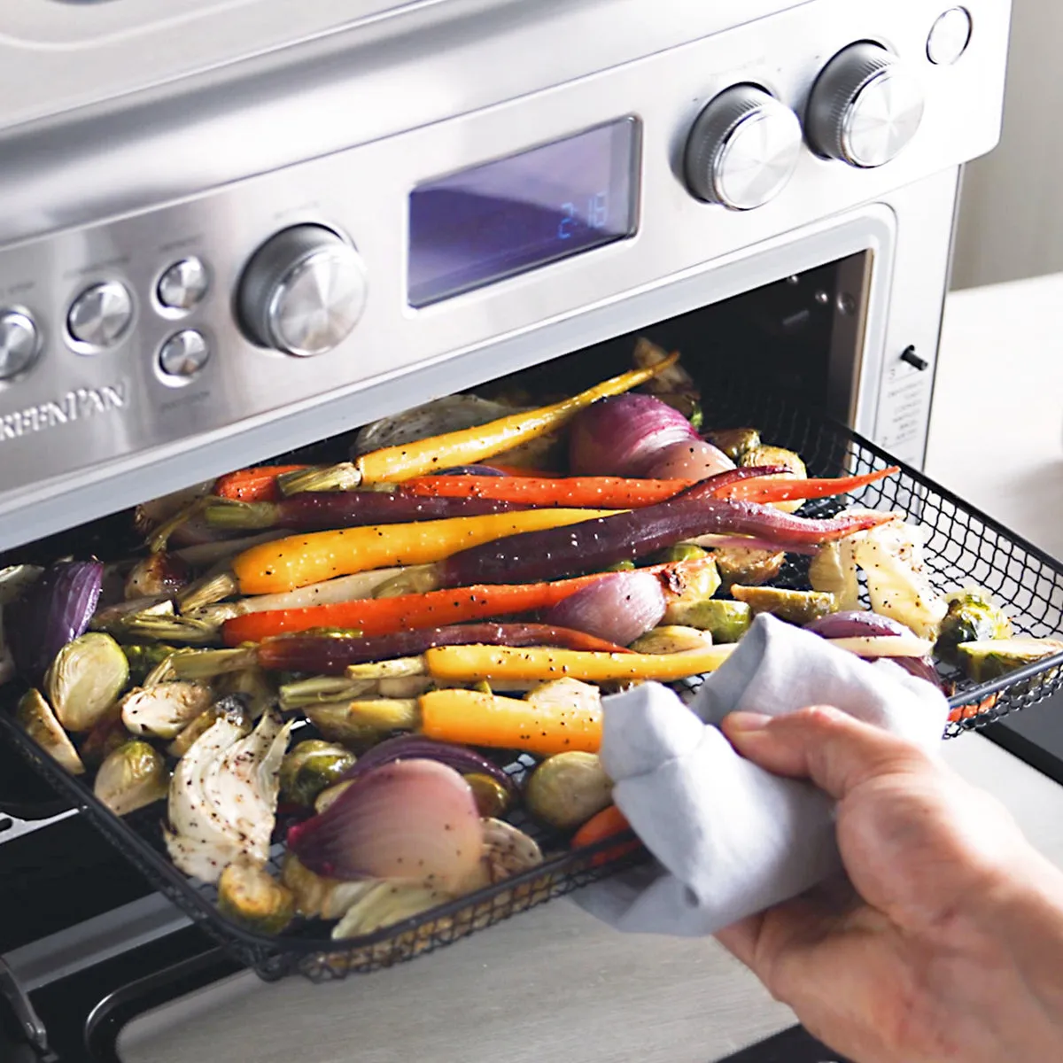 Elite Convection Air Fry Oven Featuring PFAS-Free Nonstick | Premiere Stainless Steel