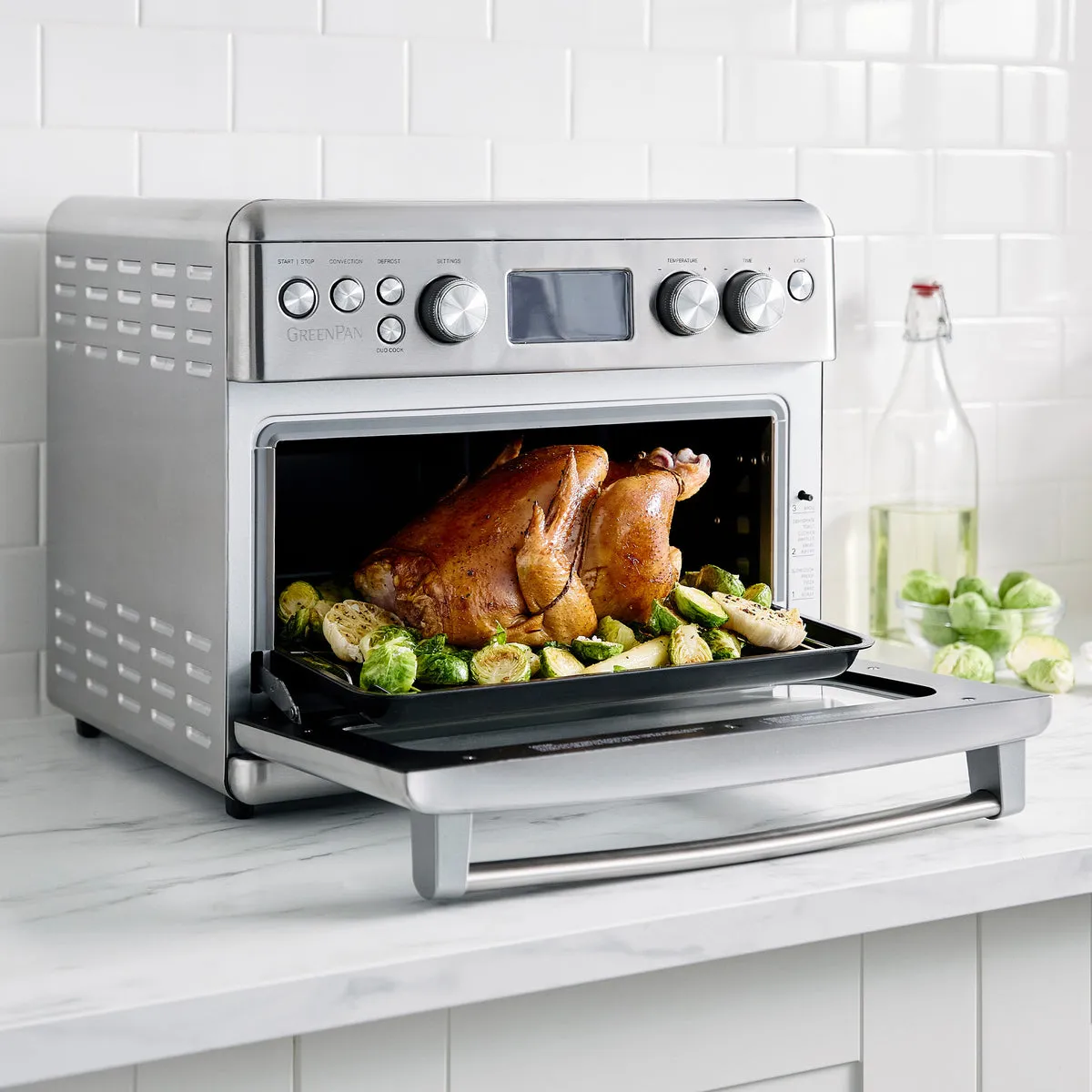 Elite Convection Air Fry Oven Featuring PFAS-Free Nonstick | Premiere Stainless Steel