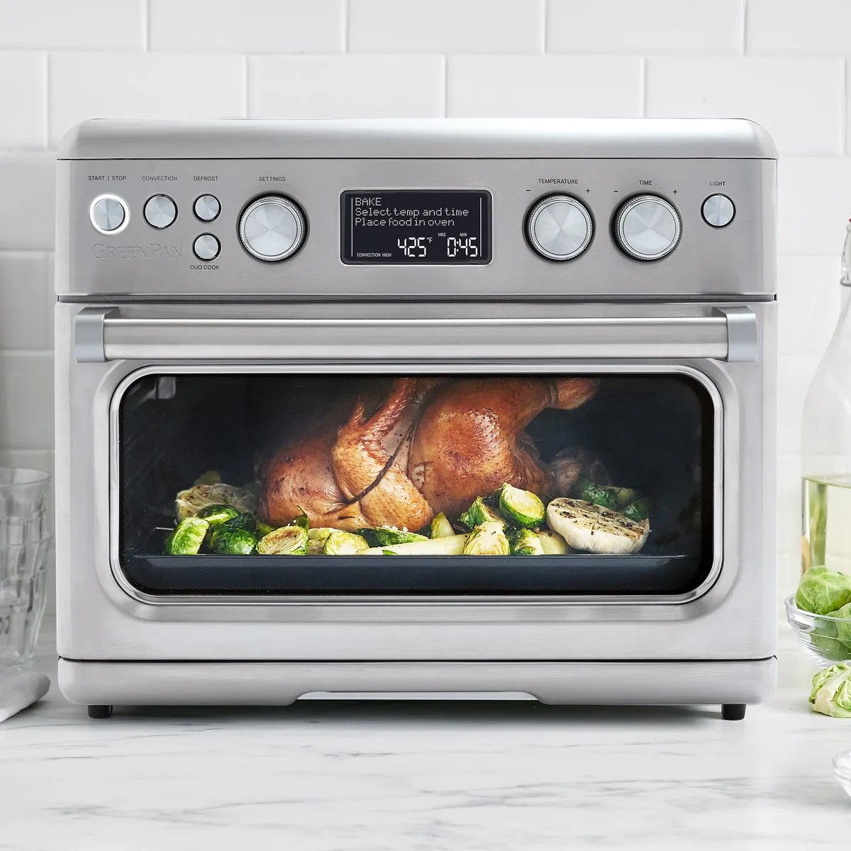 Elite Convection Air Fry Oven Featuring PFAS-Free Nonstick | Premiere Stainless Steel