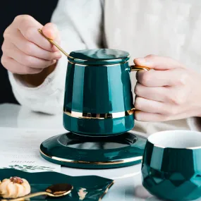 European Classic Coffee Cup And Saucer with Handle