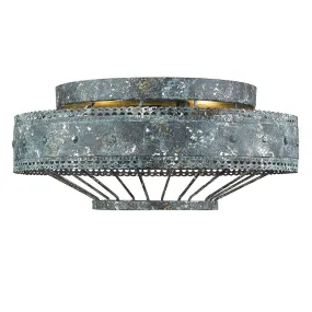 FERRIS 2 LIGHT CEILING MOUNT, BLUE VERDE PATINA