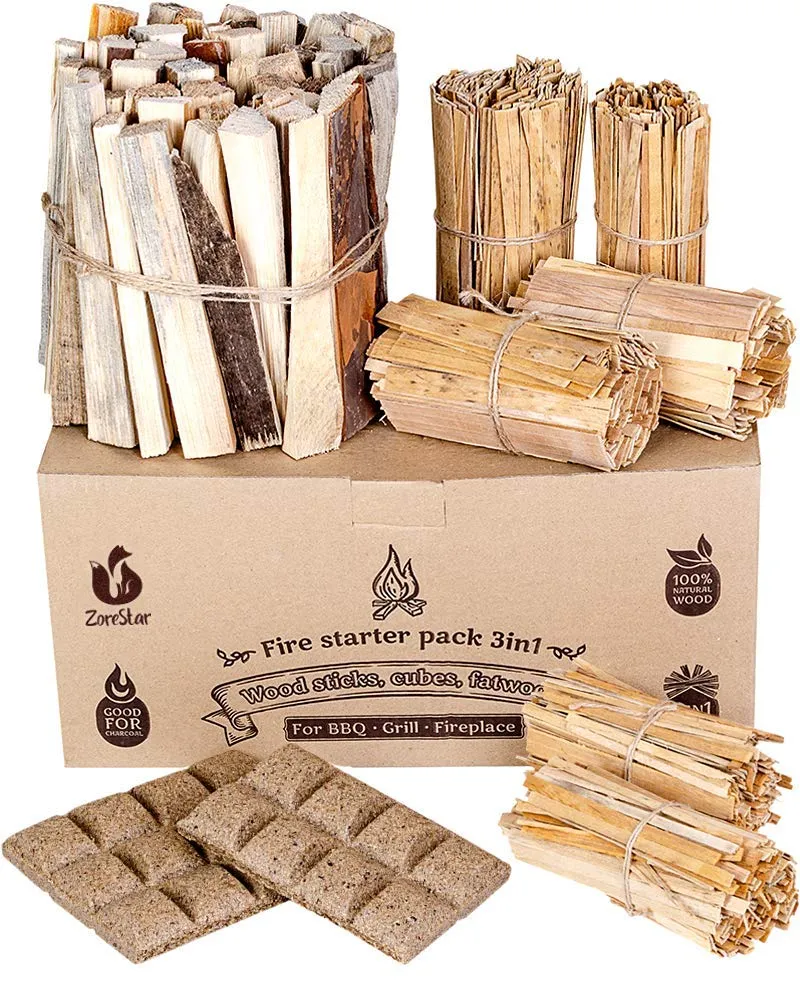 Fire Starters Box: kindling Wood Sticks   fire Starter logs (Similar fatwood)   Fat Wood