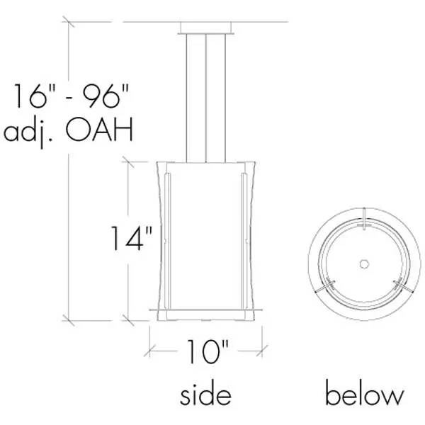 Genesis 15336-SFM Indoor/Outdoor Semi Flush Mount Pendant By Ultralights Lighting