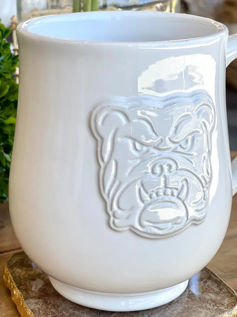 Georgia Bulldog Embossed Mug - White