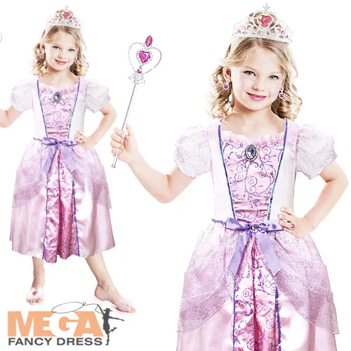 Girls Pink Princess   Tiara Fairy Tale World Book Day Costume