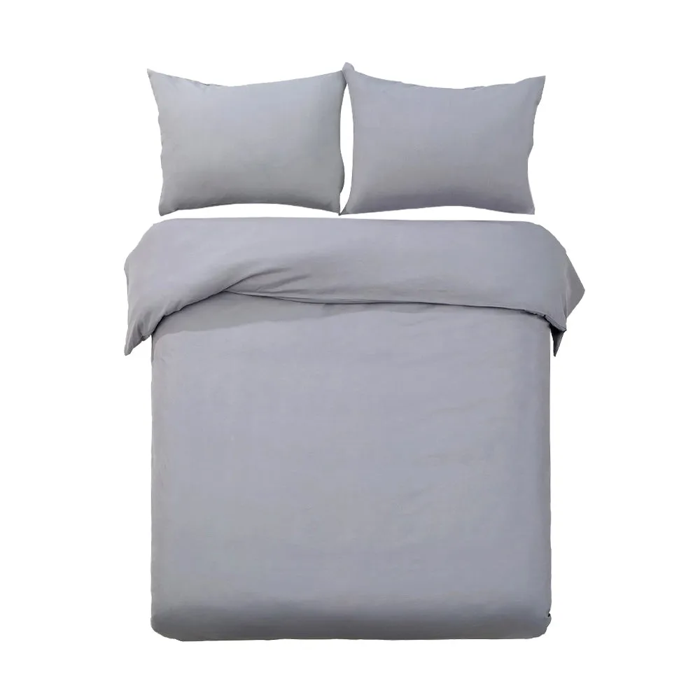 Giselle Quilt Cover Set Classic Grey - King