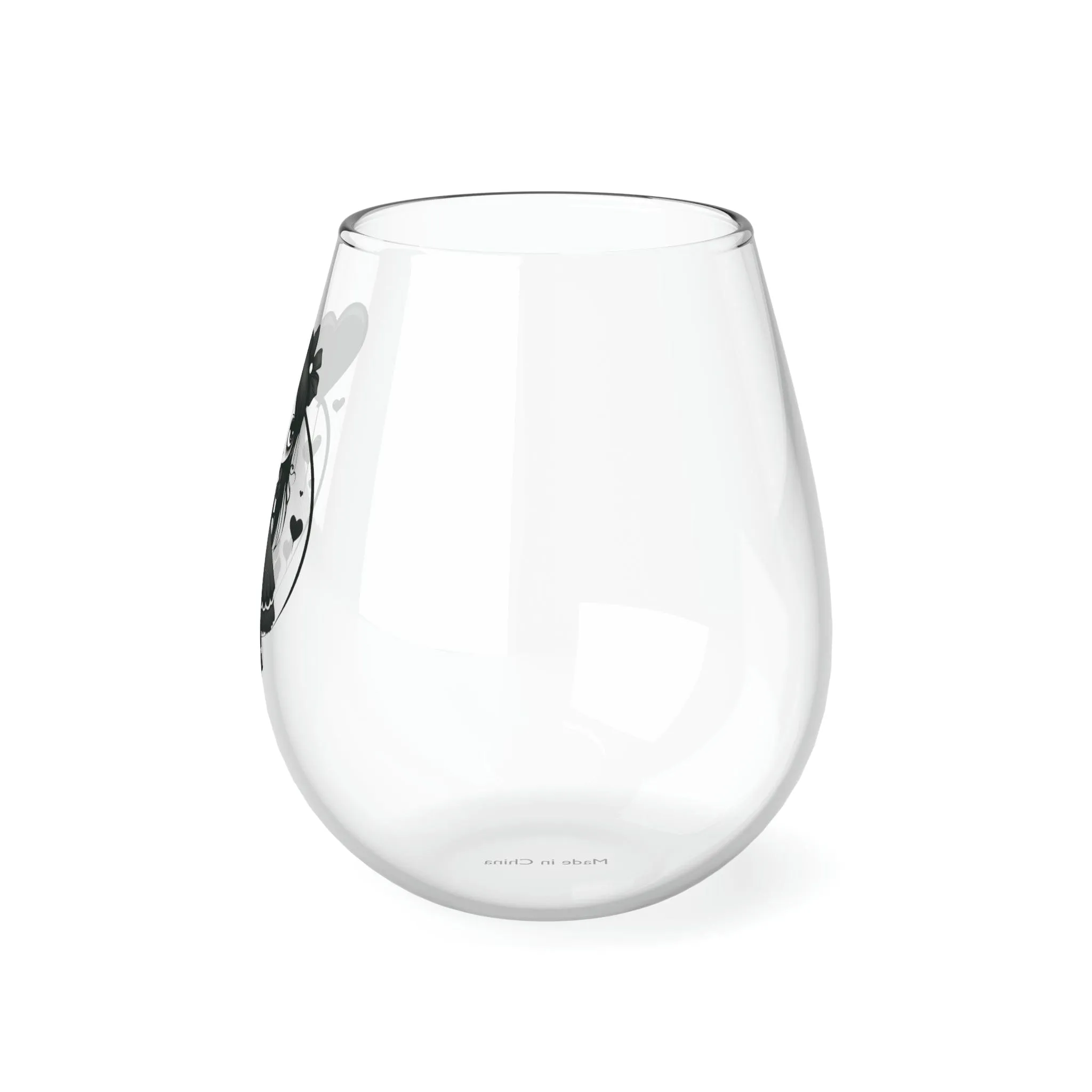 Goth Girl Stemless Wine Glass, 11.75oz