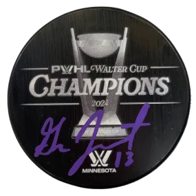 Grace Zumwinkle Autographed PWHL Walter Cup Champions Two-Sided Logo Puck