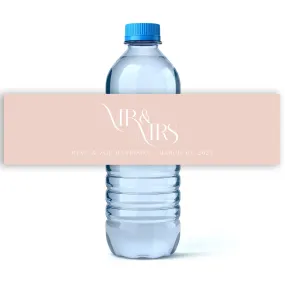 Graceful Mr Mrs Wedding Water Bottle Labels