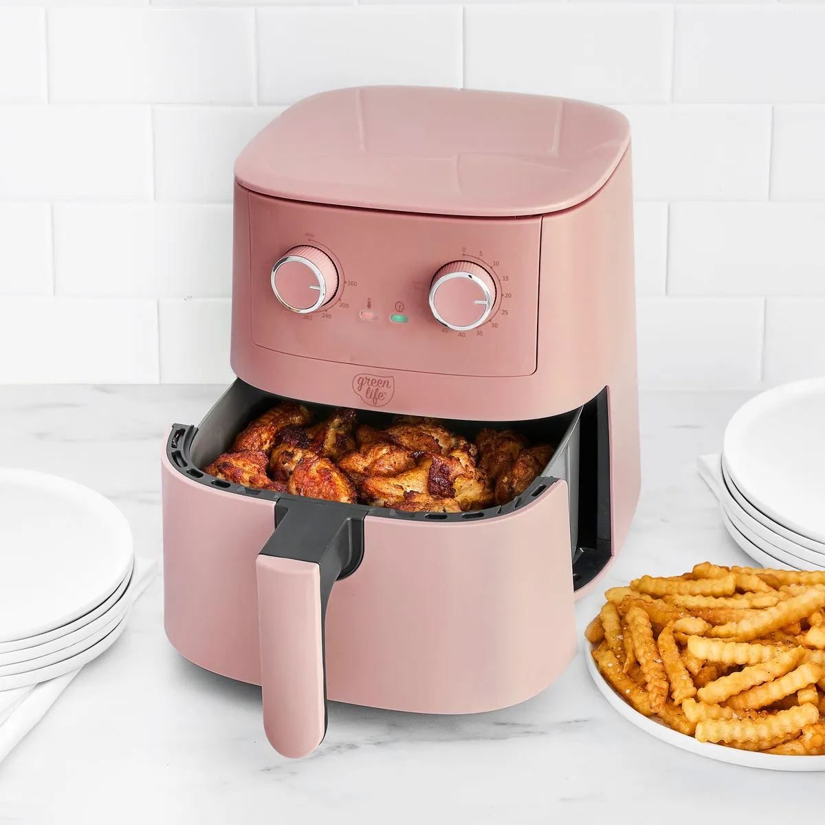 GreenLife 4.5-Quart EZ Air Fryer | Dusty Rose