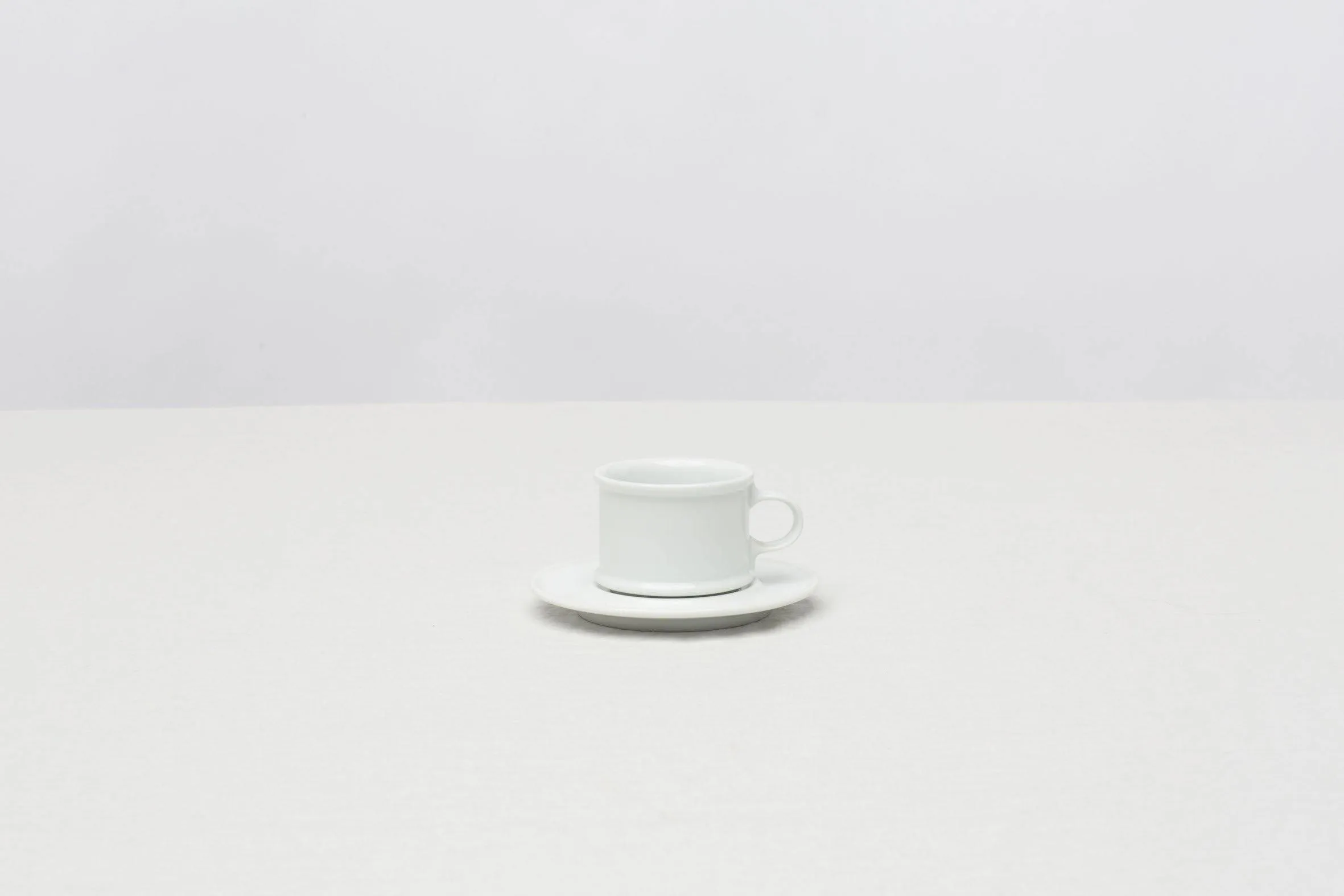 Hakusan H-Type Coffee Cup and Saucer White