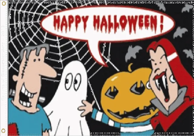 Halloween cartoon flag 5x3ft