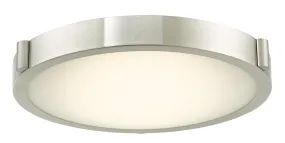 Halo 1-Light Flushmount in Brushed Nickel with Frosted Glass