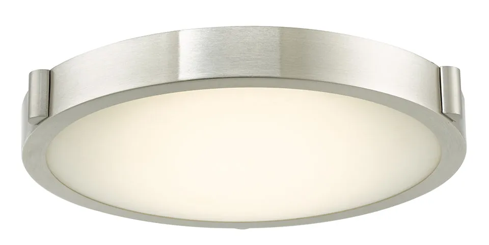 Halo 1-Light Flushmount in Brushed Nickel with Frosted Glass