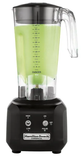 Hamilton Beach HBB250R The Rio Commercial Bar Blender with Manual Controls - 44 Oz/1.25L, 0.75 HP