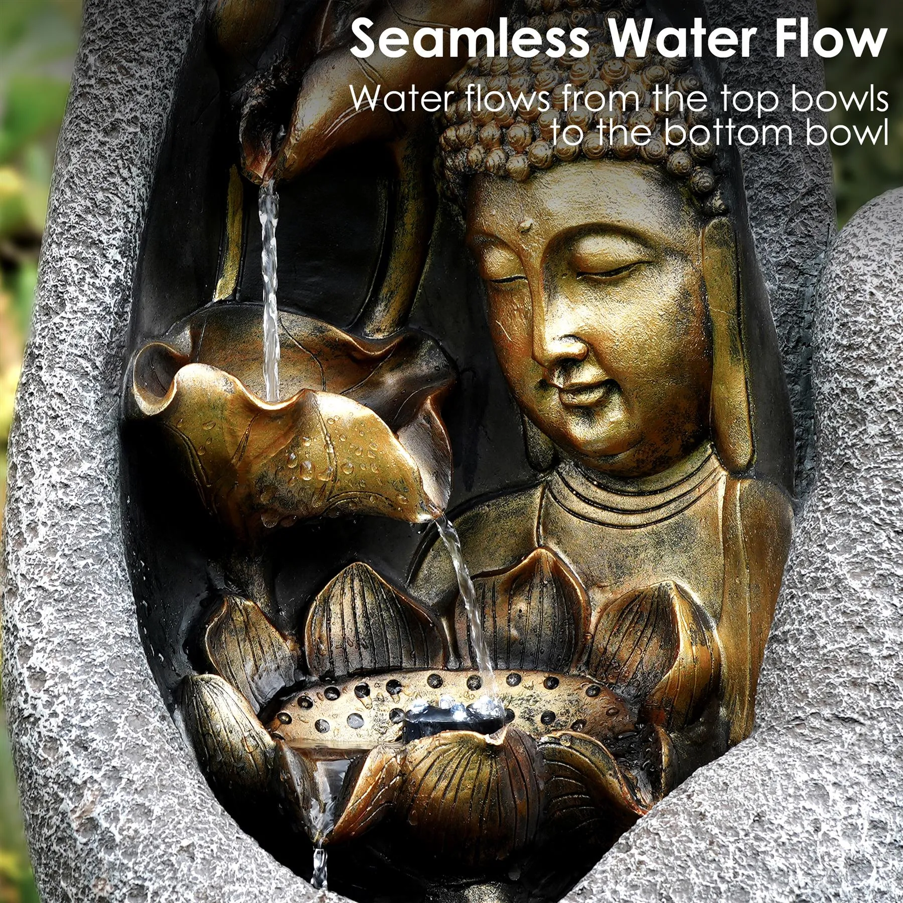 Hand Buddha Water Feature Outdoor With LED