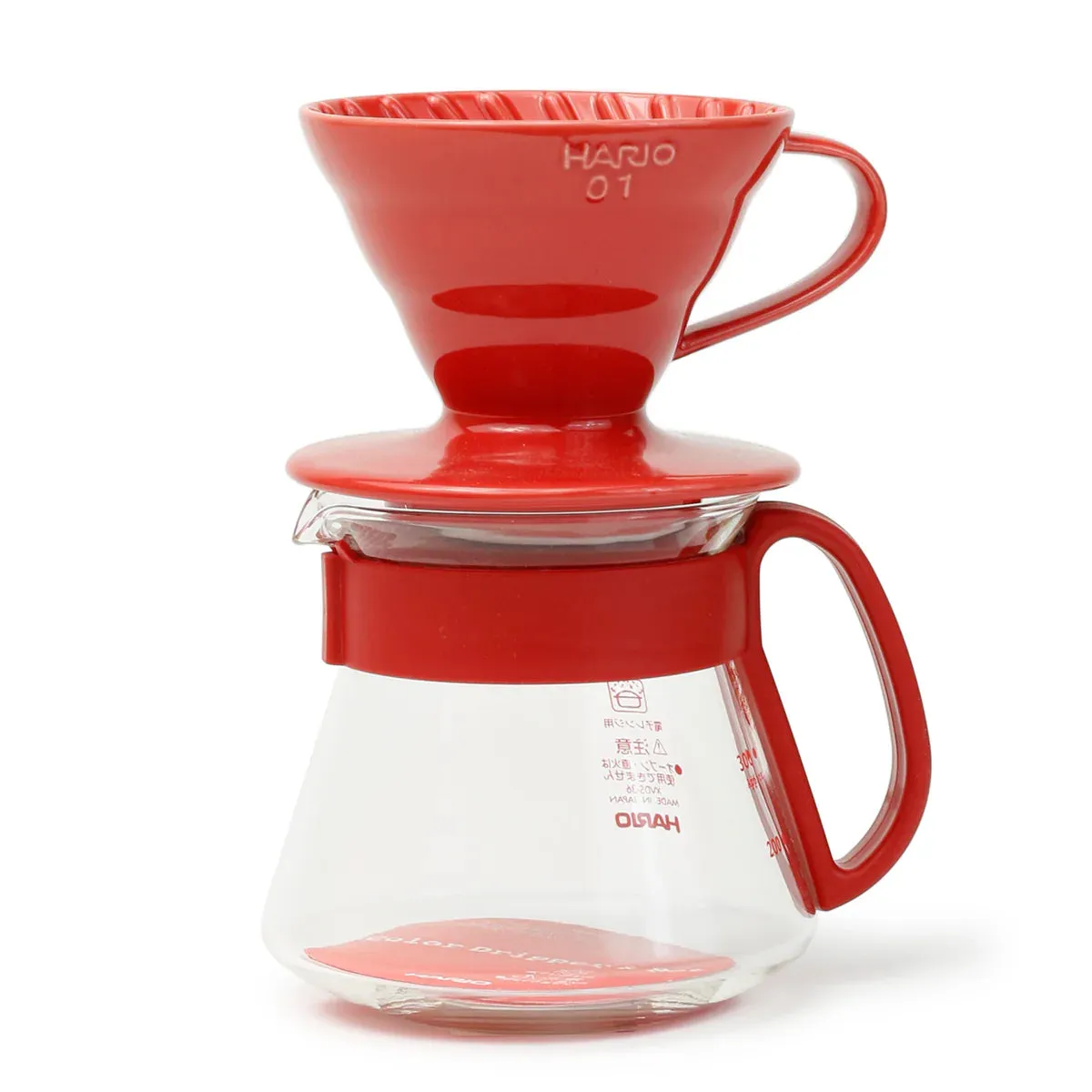 Hario V60 Red Porcelain Coffee Dripper Set