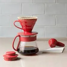 Hario V60 Red Porcelain Coffee Dripper Set