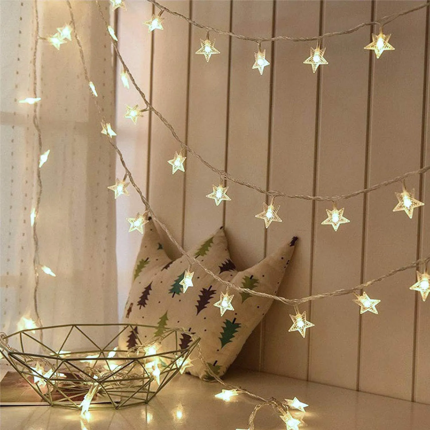 Heart Home Diwali Lights | 20 Stars Fairy Lights for Diwali | Christmas | Home Decoration | Indoor & outdoor | Diwali Lights for Decoration | Chota Star | Warm White