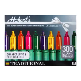 Hofert's 300 Super Bright Clear Mini Lights - Clear or Multicolor