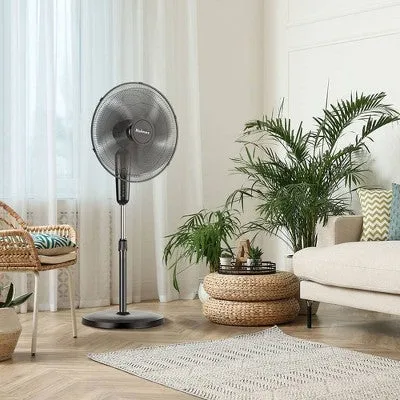 Holmes 18" Digital Oscillating 3 Speed Stand Fan with Remote Control Black