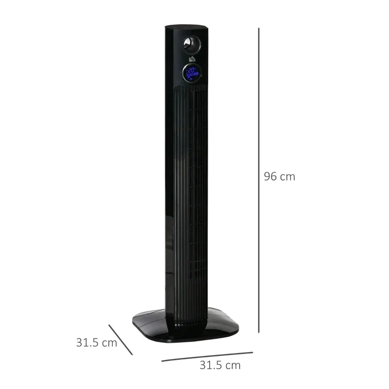 HOMCOM Freestanding Tower Fan 38" with Aroma Function - Black