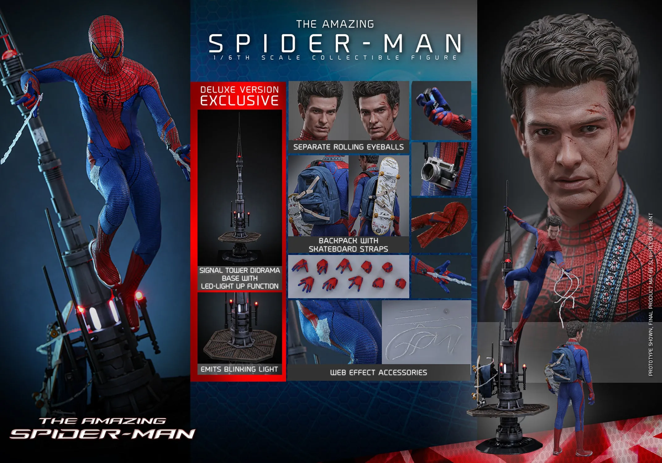 Hot Toys The Amazing Spider-Man Deluxe Version 1/6 Action Figure