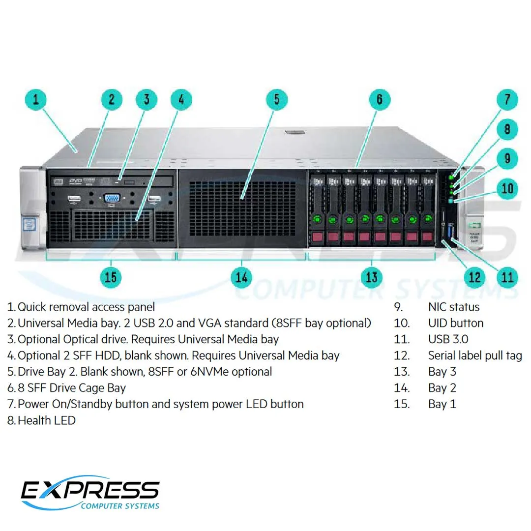 HPE ProLiant DL380 Gen9 E5-2667v4 1P 32GB-R P440ar 8SFF 2x500W PS Server/SB | 850520-S01