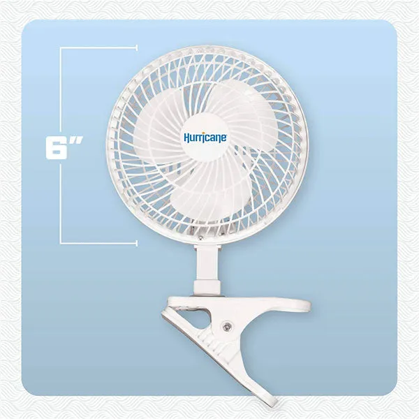 Hurricane®, Classic 6" Clip Fan, Adjustable Tilt, 2 Speeds