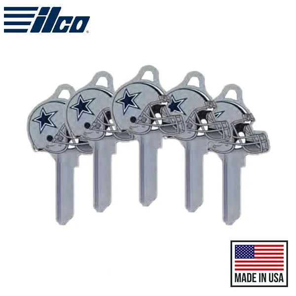 Ilco - NFL TeamKeys - Helmet Edition - Key Blank - Dallas Cowboys - SC1 (5 Pack)