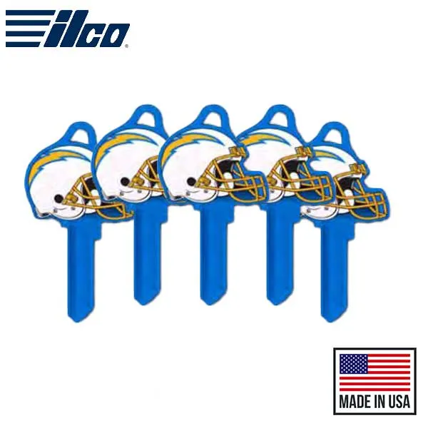 Ilco - NFL TeamKeys - Helmet Edition - Key Blank - Los Angeles Chargers - KW1 (5 Pack)