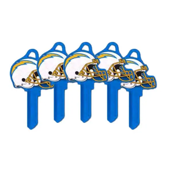 Ilco - NFL TeamKeys - Helmet Edition - Key Blank - Los Angeles Chargers - KW1 (5 Pack)